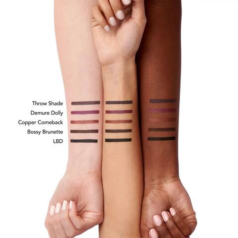 Three arms with makeup swatches on a white background Monza fashion outlet, monza outlet, shein outlet, shien outlet cosmetics, makeup, perfume