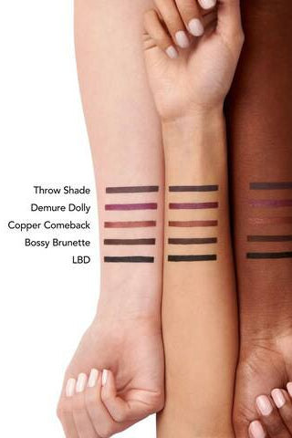 Three arms with makeup swatches on a white background Monza fashion outlet, monza outlet, shein outlet, shien outlet cosmetics, makeup, perfume