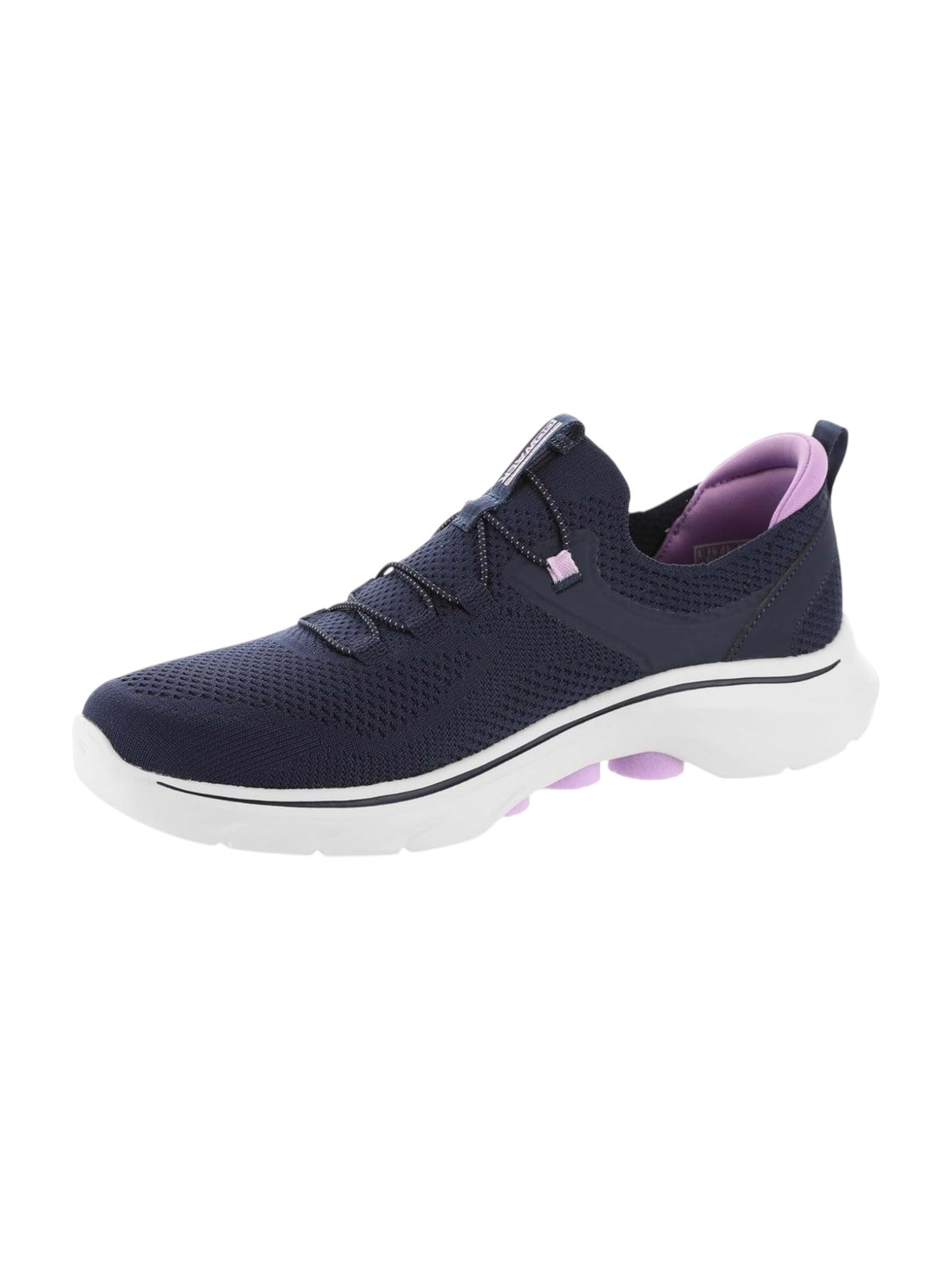 Navy blue sneaker with white sole on a white background. Skechers, Monza Outlet, Monza Fashion, Shein Outlet