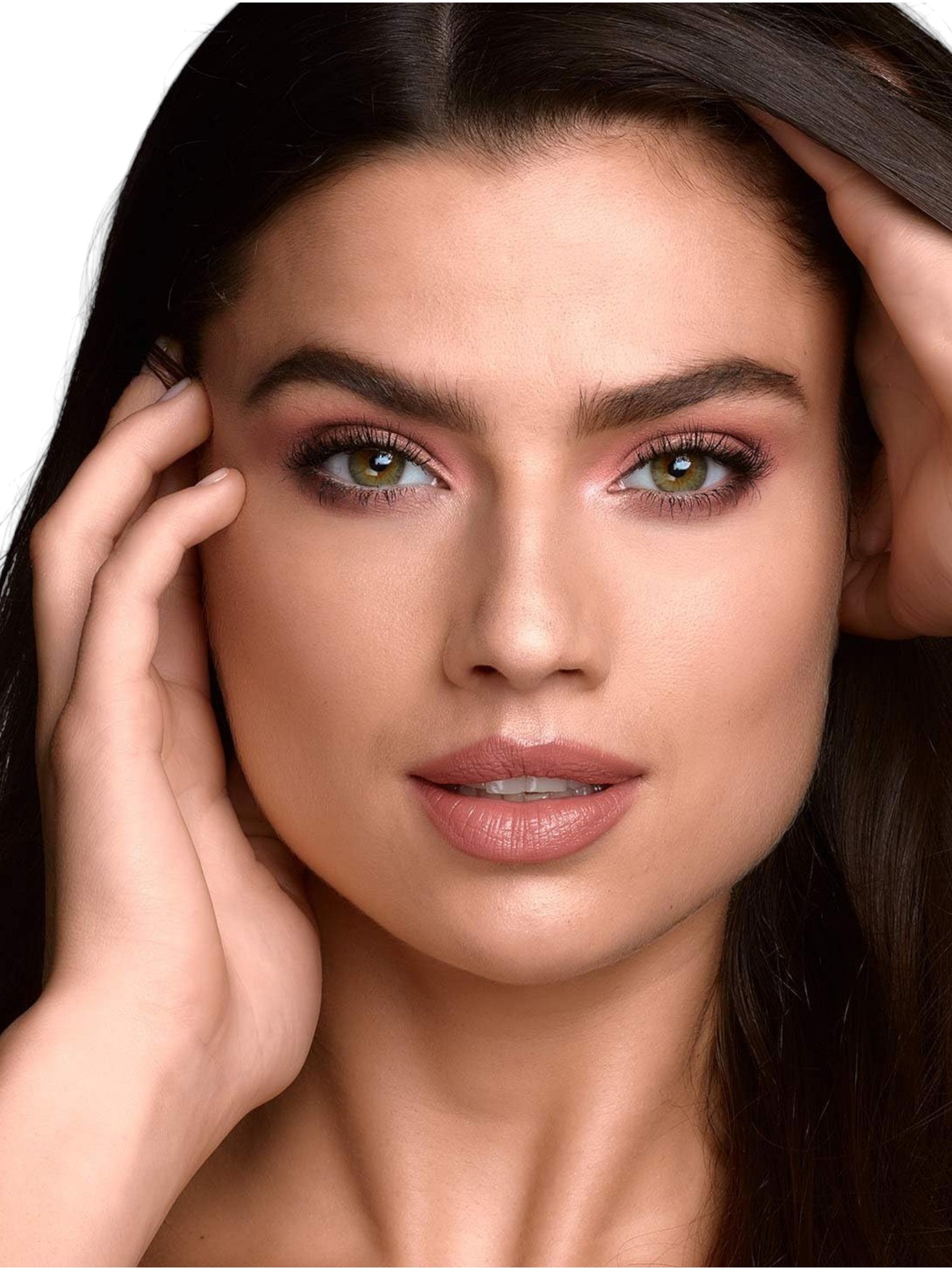 Close-up of a woman with makeup on her face against a dark background Maybelline Monza Outlet