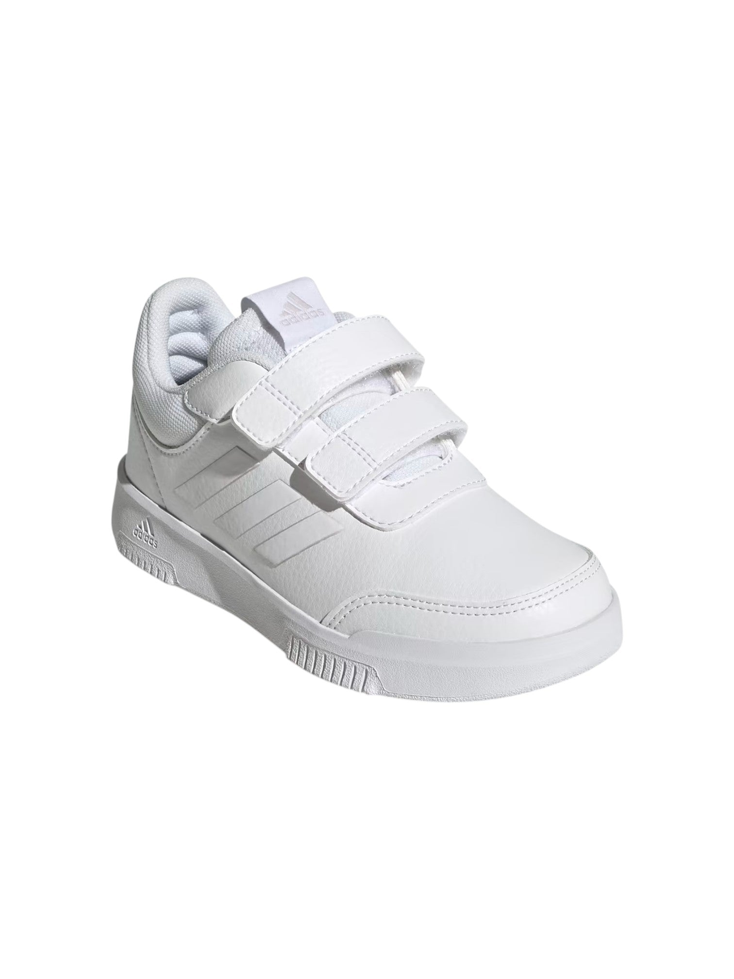 White sneaker with velcro straps on a white background. Adidas, Monza Outlet, Monza Fashion, Shein Outlet