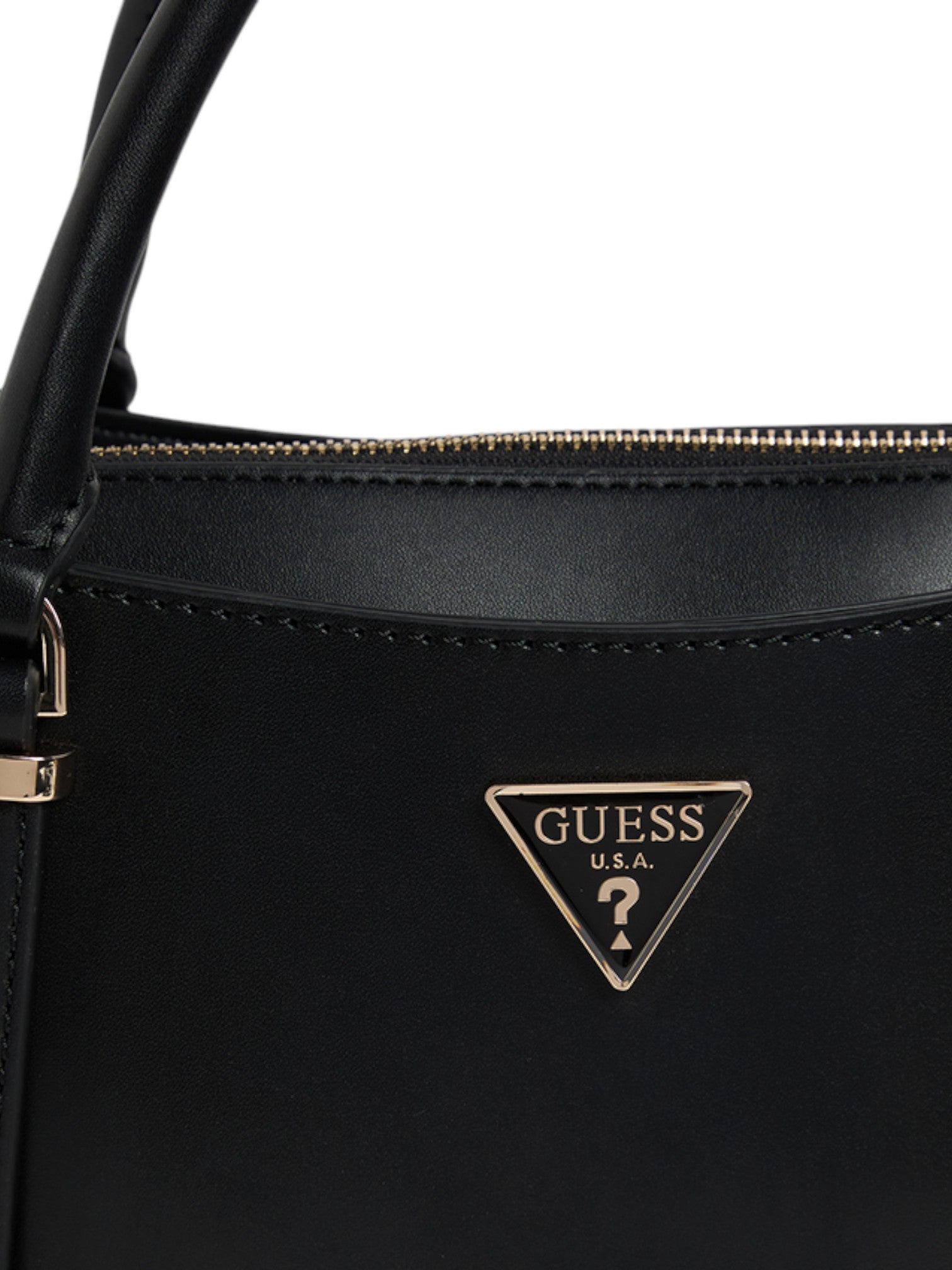 Black handbag with Guess logo on a white background. Guess, Monza Outlet, Monza Fashion, Shein Outlet