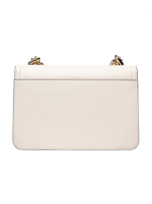 White handbag with gold accents on a white background, Michael Kors, Monza Outlet, Monza Fashion, Shein Outlet