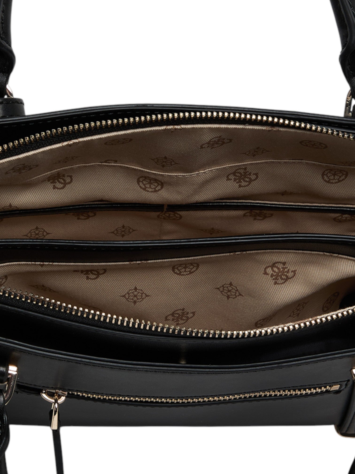 Black handbag with a visible brand logo on a white background. Guess, Monza Outlet, Monza Fashion, Shein Outlet