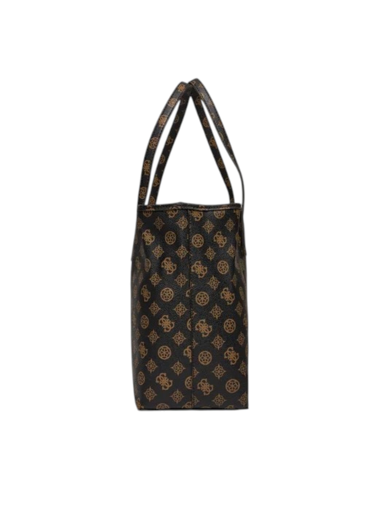 Black tote bag with gold pattern on a white background. Guess, Monza Outlet, Monza Fashion, Shein Outlet
