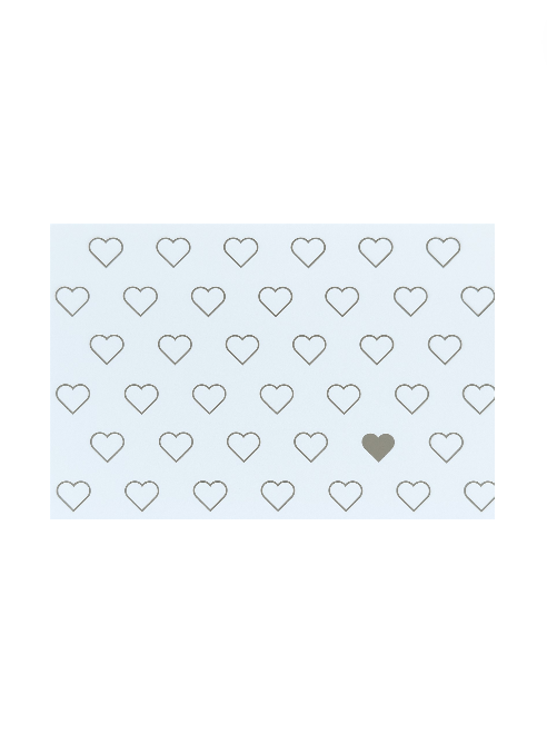 Sheet of heart-shaped stickers on a light blue background, Swarovski, Monza Outlet, Monza Fashion, Shein Outlet