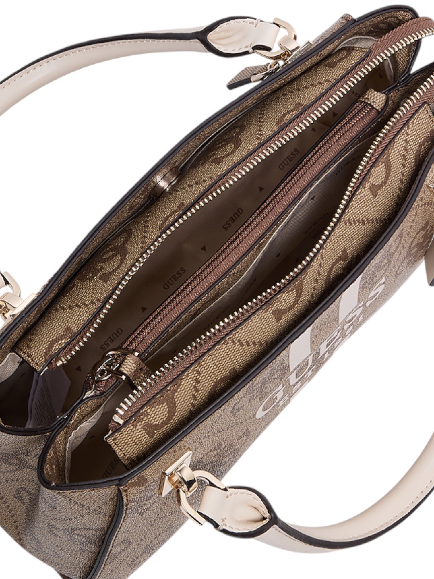 Guess Noelle II Luxury Logo Patterned Satchel Bag