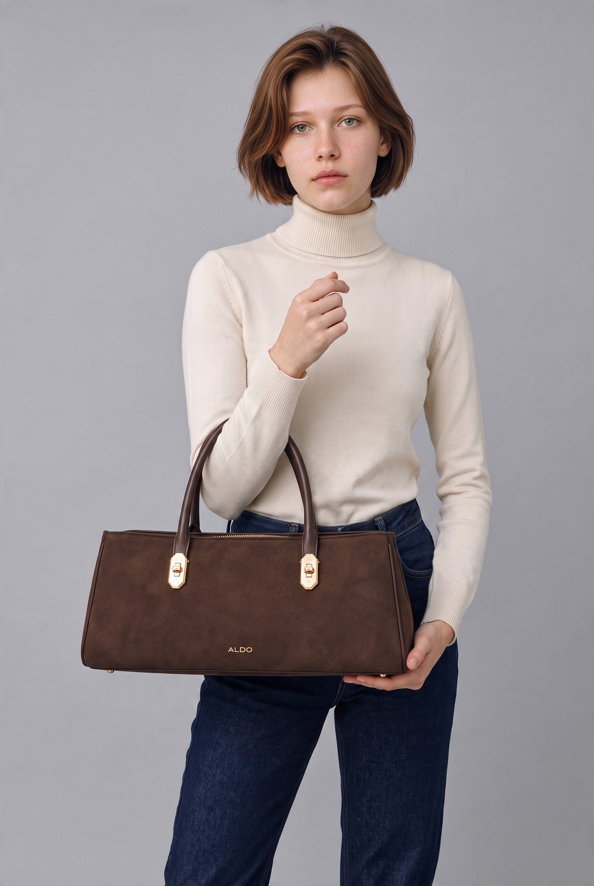 Aldo Women’s Dark Brown Satchel Handbag