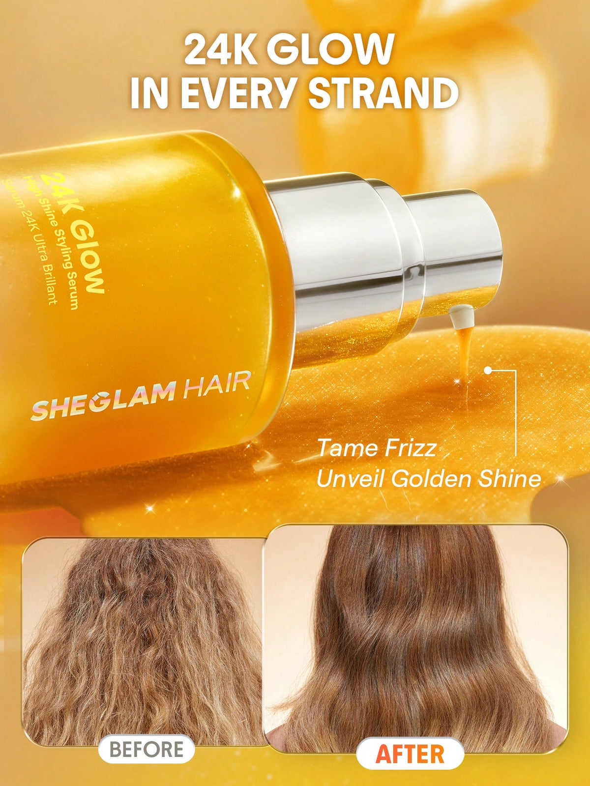 Sheglam 24K Glow High Shine Styling Serum- 50 ml