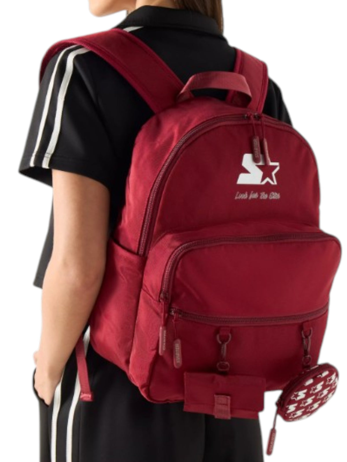 Starter Slogan Print Backpack with Adjustable Straps and Detachable Pouches