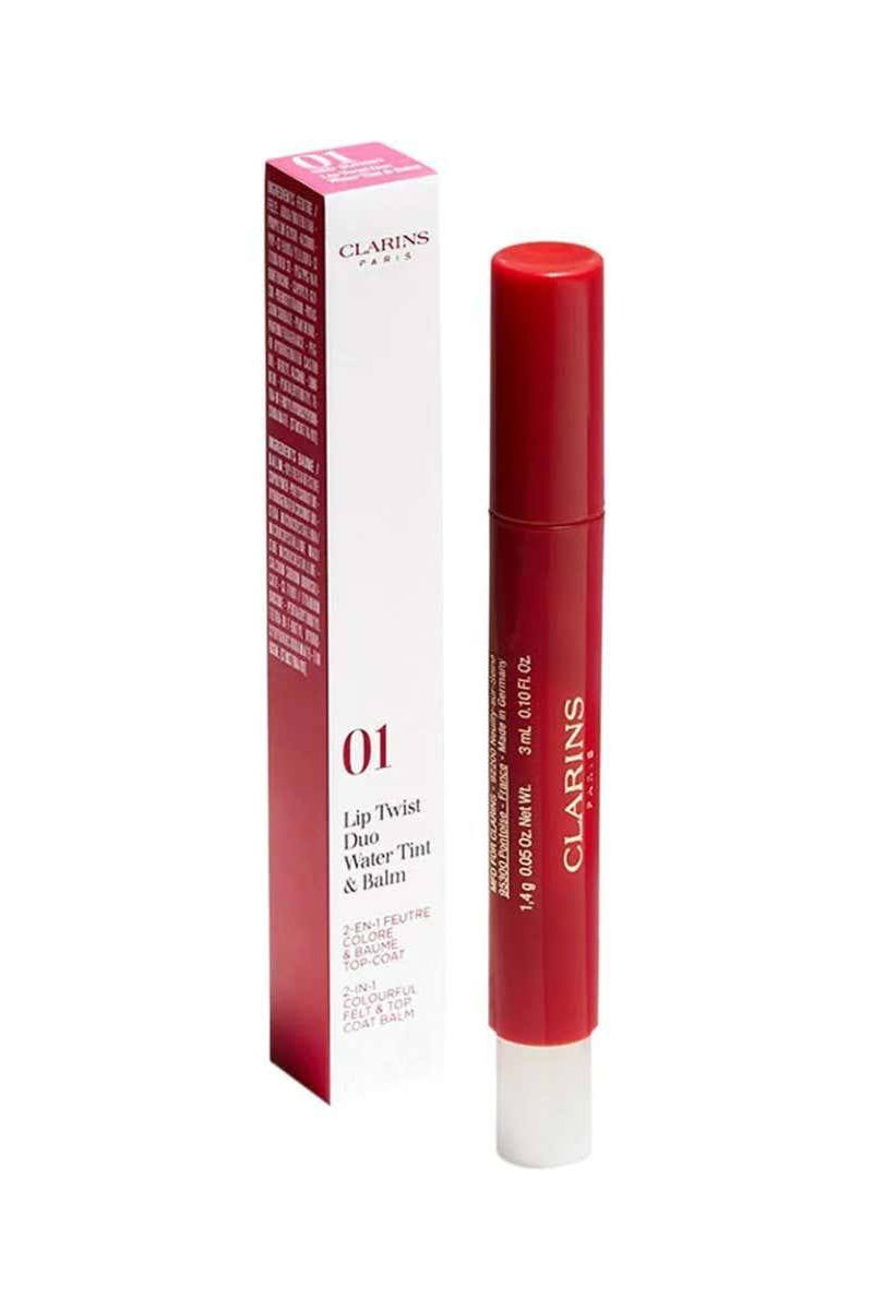 Red lip balm with packaging on a white background Clarins Monza Outlet 