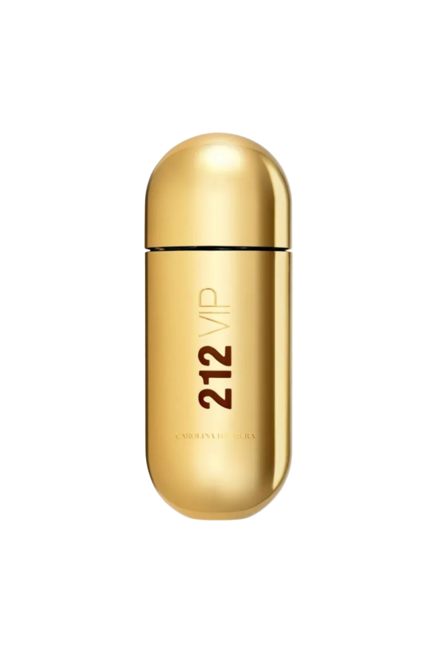 Gold perfume bottle with '212 VIP' text on a white background monza outlet, Shein outlet, monza fashion
