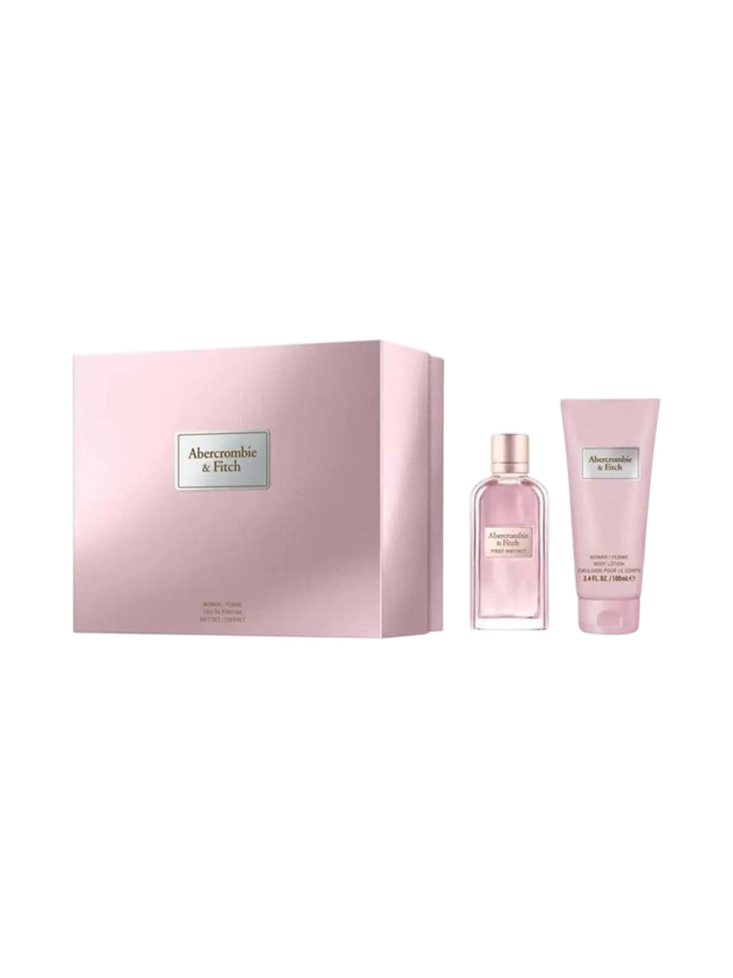 Aromachologie & Finch perfume set with pink packaging on a white background. Abercrombie & Fitch, Monza Outlet, Monza Fashion, Shein Outlet
