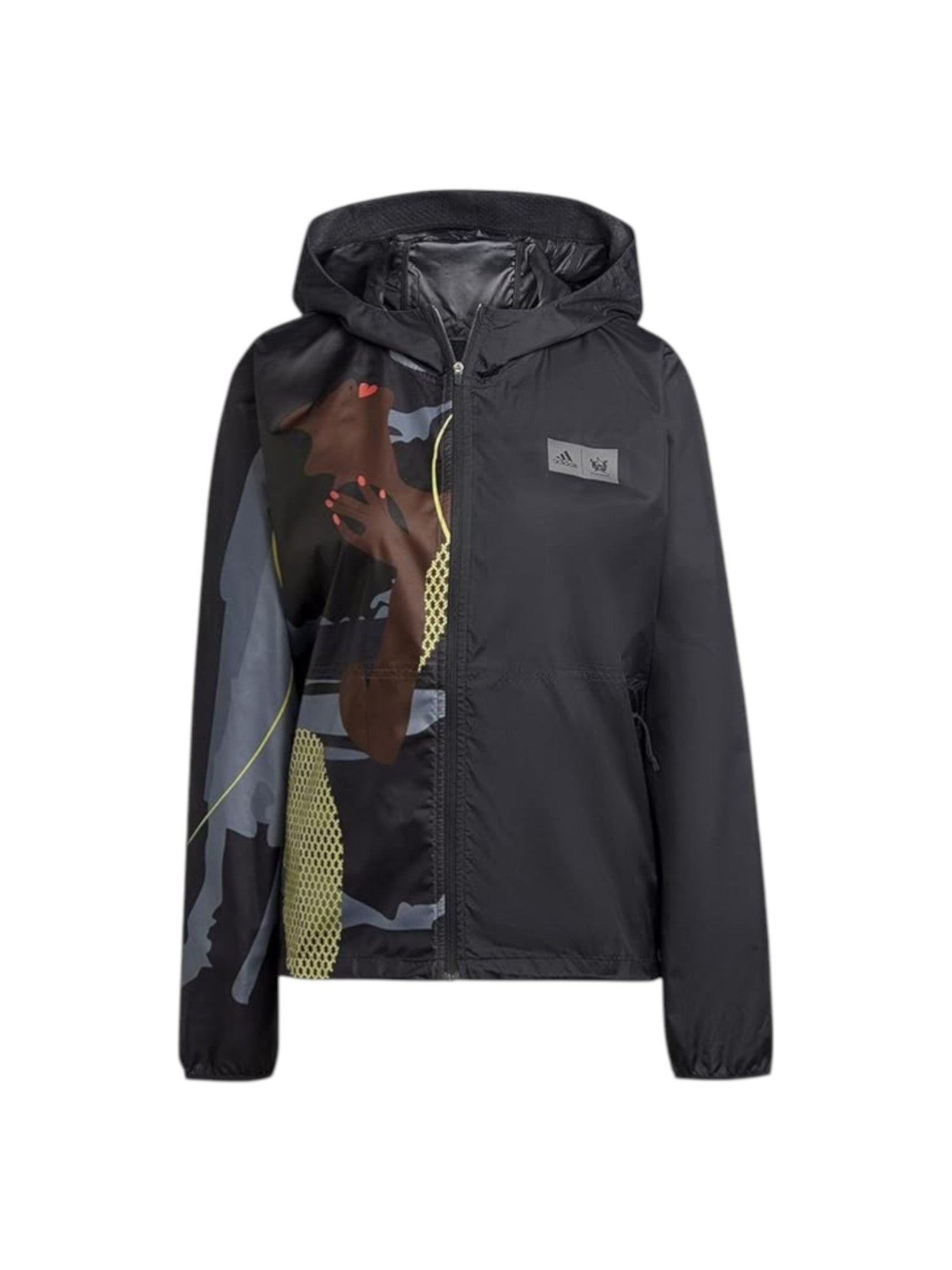 Black jacket with camouflage pattern on a white background. Adidas, Monza Outlet, Monza Fashion, Shein Outlet