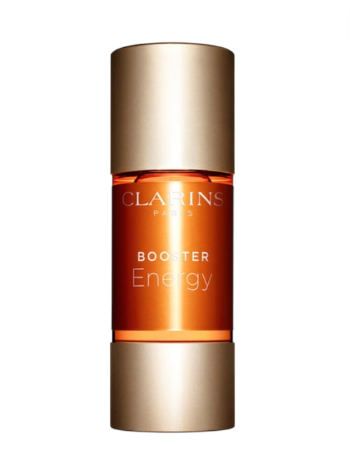Clarins Booster Energy serum bottle on a white background monza outlet, Shein outlet, monza fashion