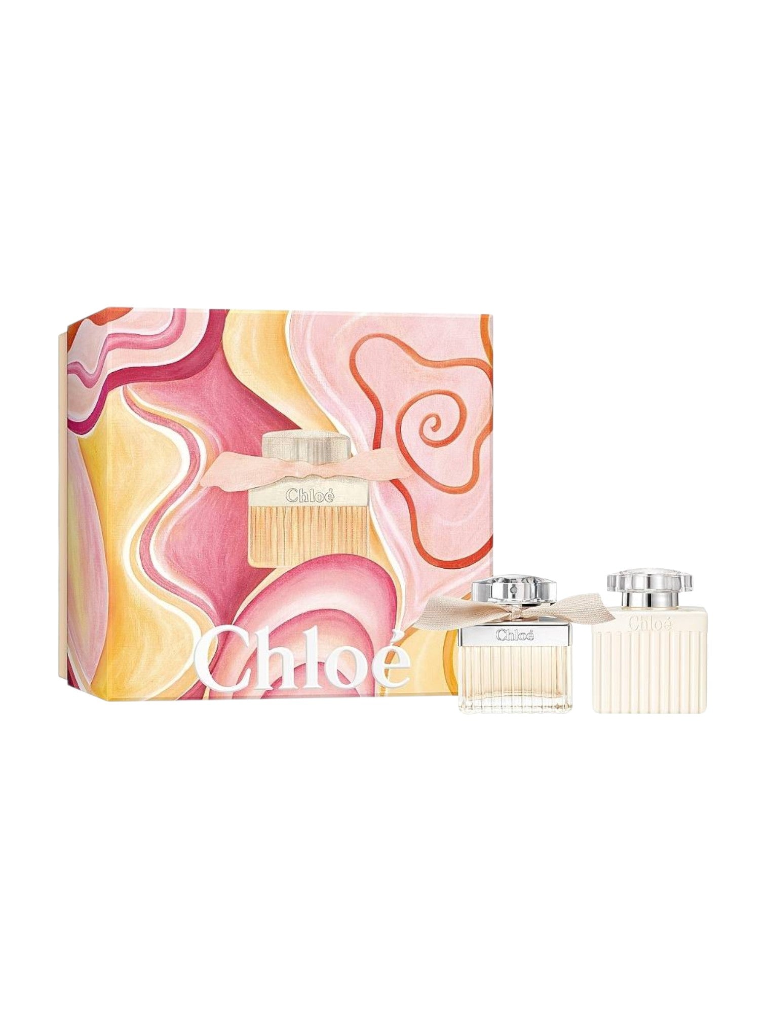Chloe perfume set with colorful packaging on a white background. Chloe, Monza Outlet, Monza Fashion, Shein Outlet