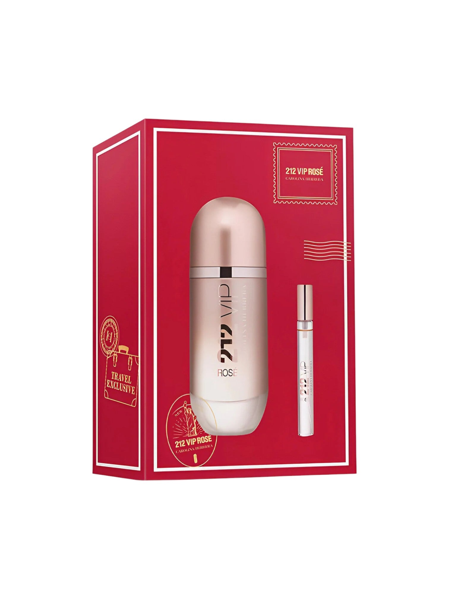 Vip perfume set with red box on a white background. Carolina Herrera, Monza Outlet, Monza Fashion, Shein Outlet