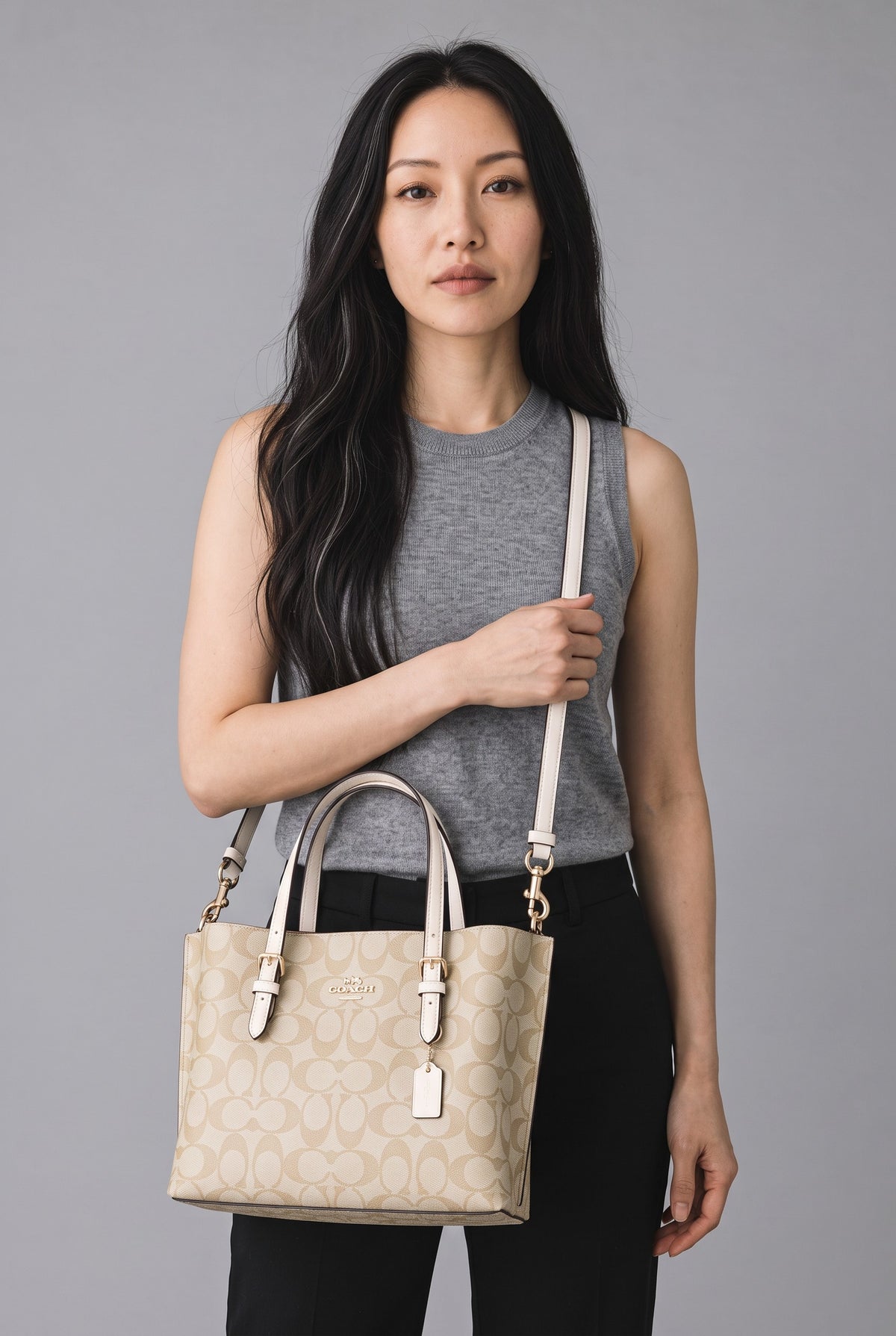 Coach Women’s Light Khaki & Chalk Molly Signature Canvas Tote Bag