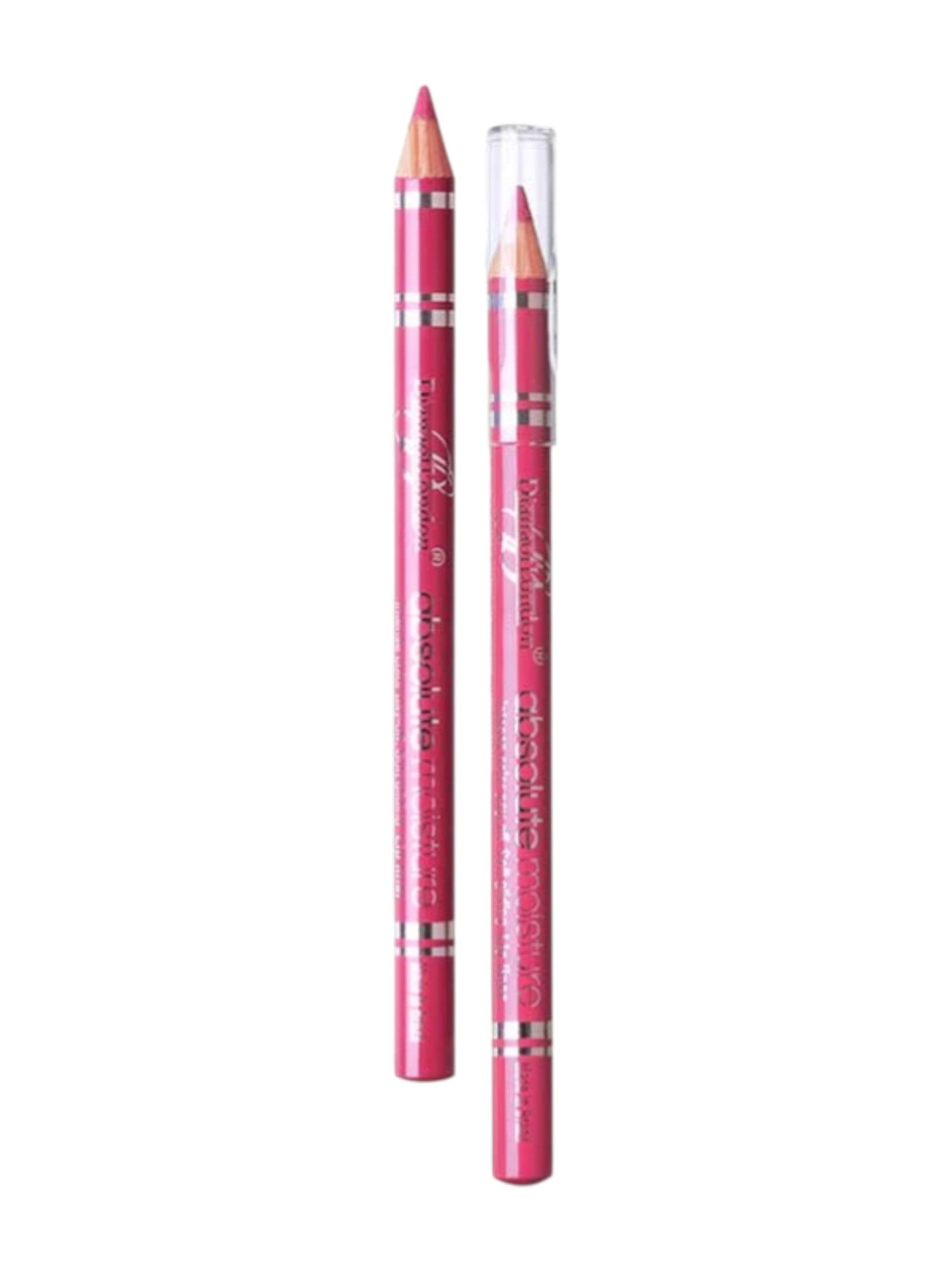 Two pink lip pencils with clear caps on a white background. Diana of London, Monza Outlet, Monza Fashion, Shein Outlet 