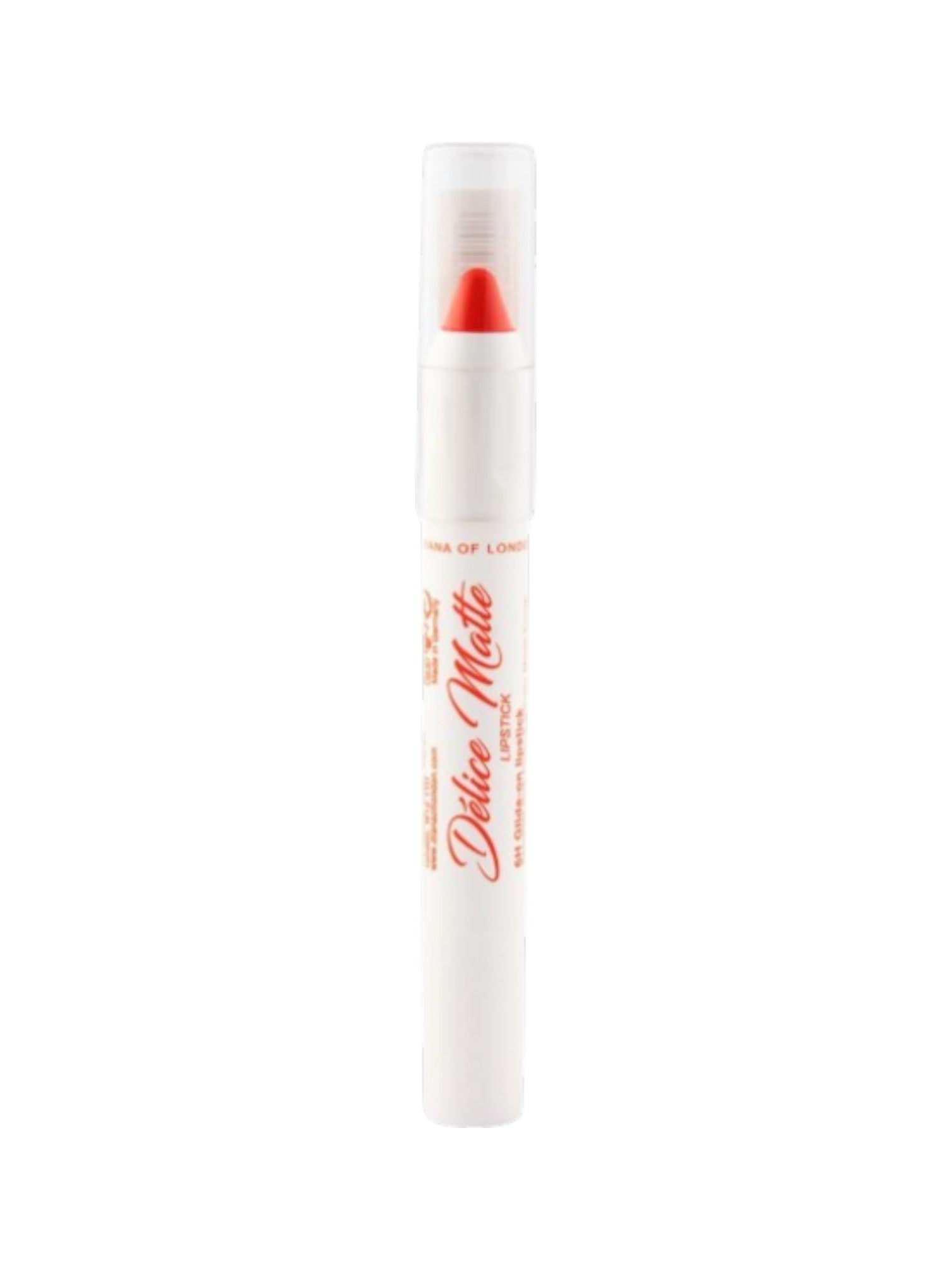 Lip balm with red cap and white container on a white background. Diana of London, Monza Outlet, Monza Fashion, Shein Outlet 