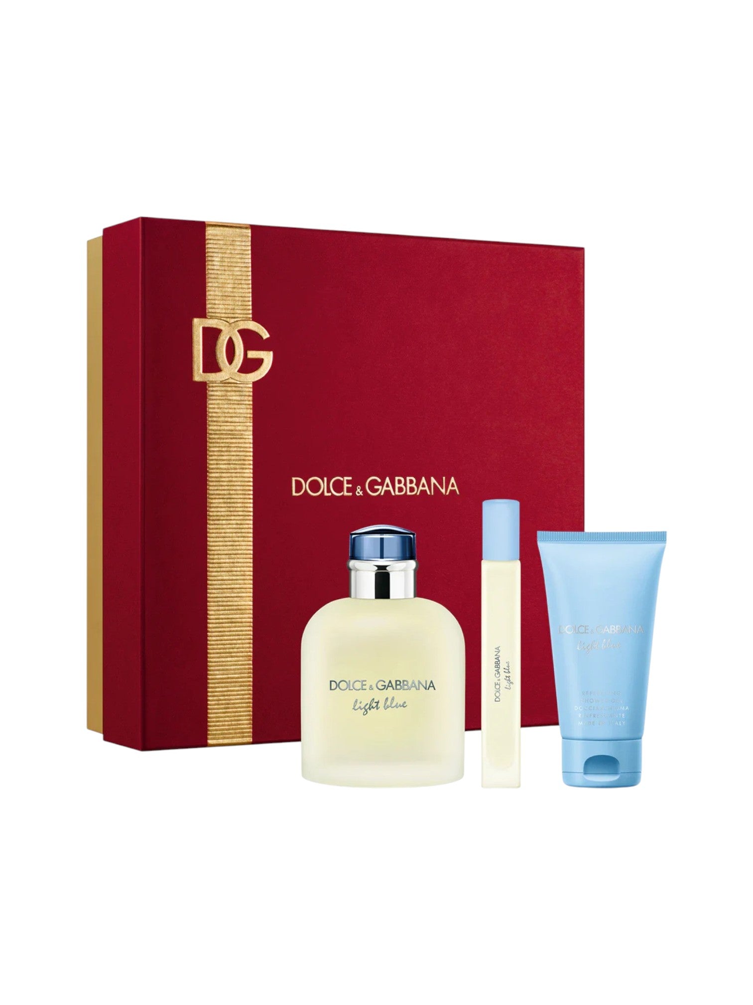 Dolce & Gabbana perfume set with a red box on a white background Dolce Gabbana Monza Outlet