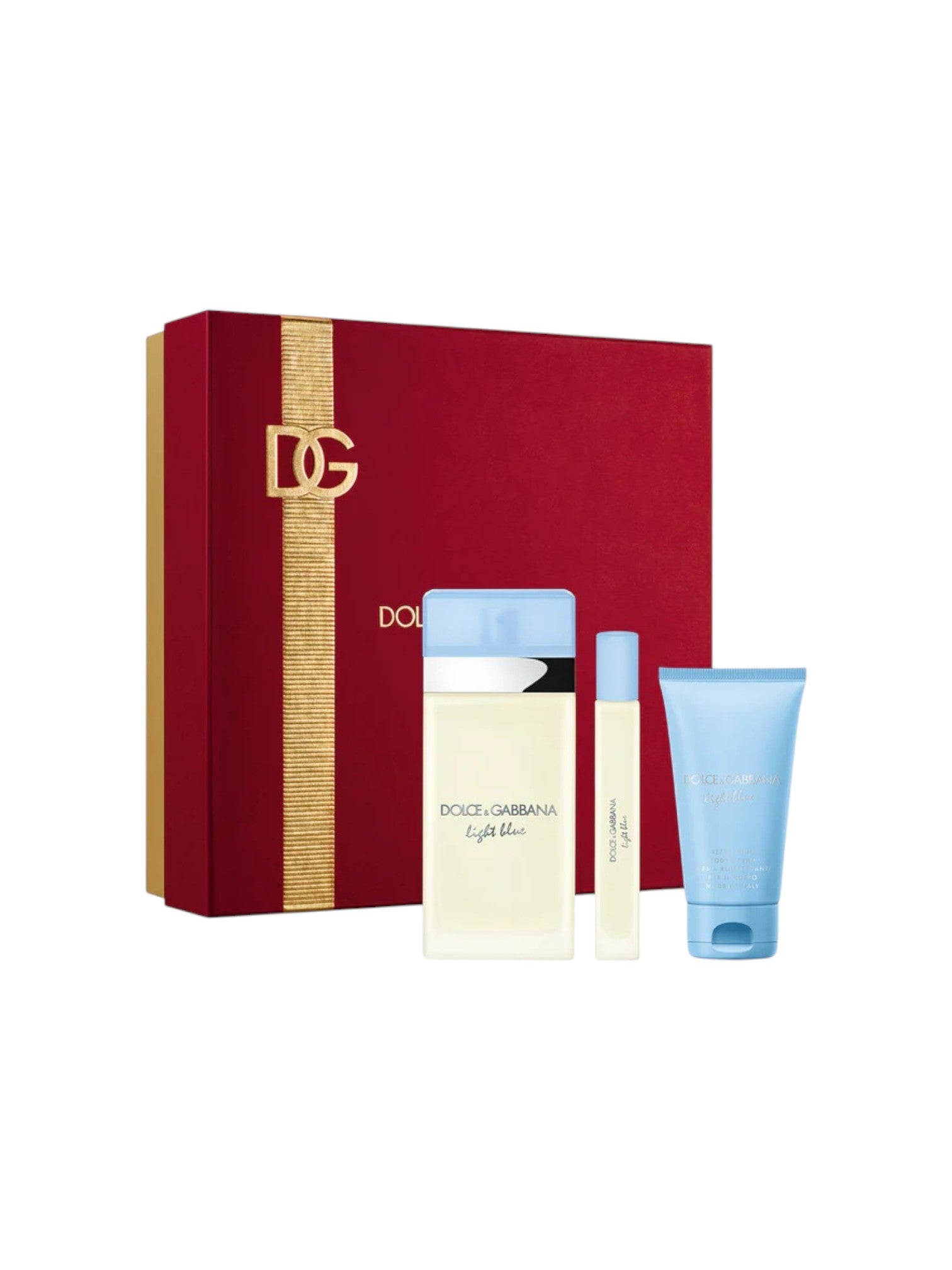Dolce & Gabbana perfume set with red box on a white background Dolce Gabbana Monza Outlet