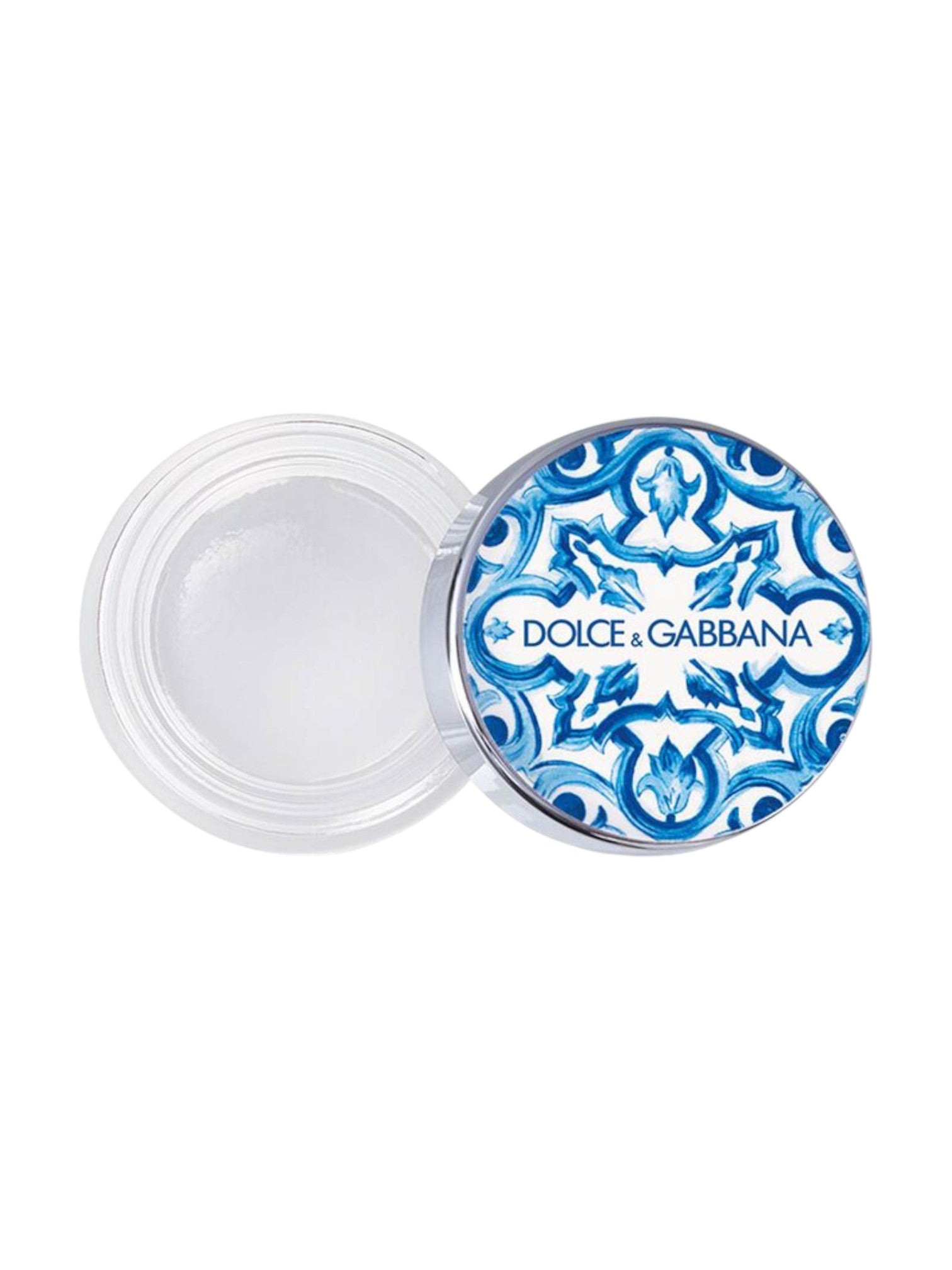 Dolce & Gabbana cosmetic container with blue and white design on a white background Dolce Gabbana Monza Outlet
