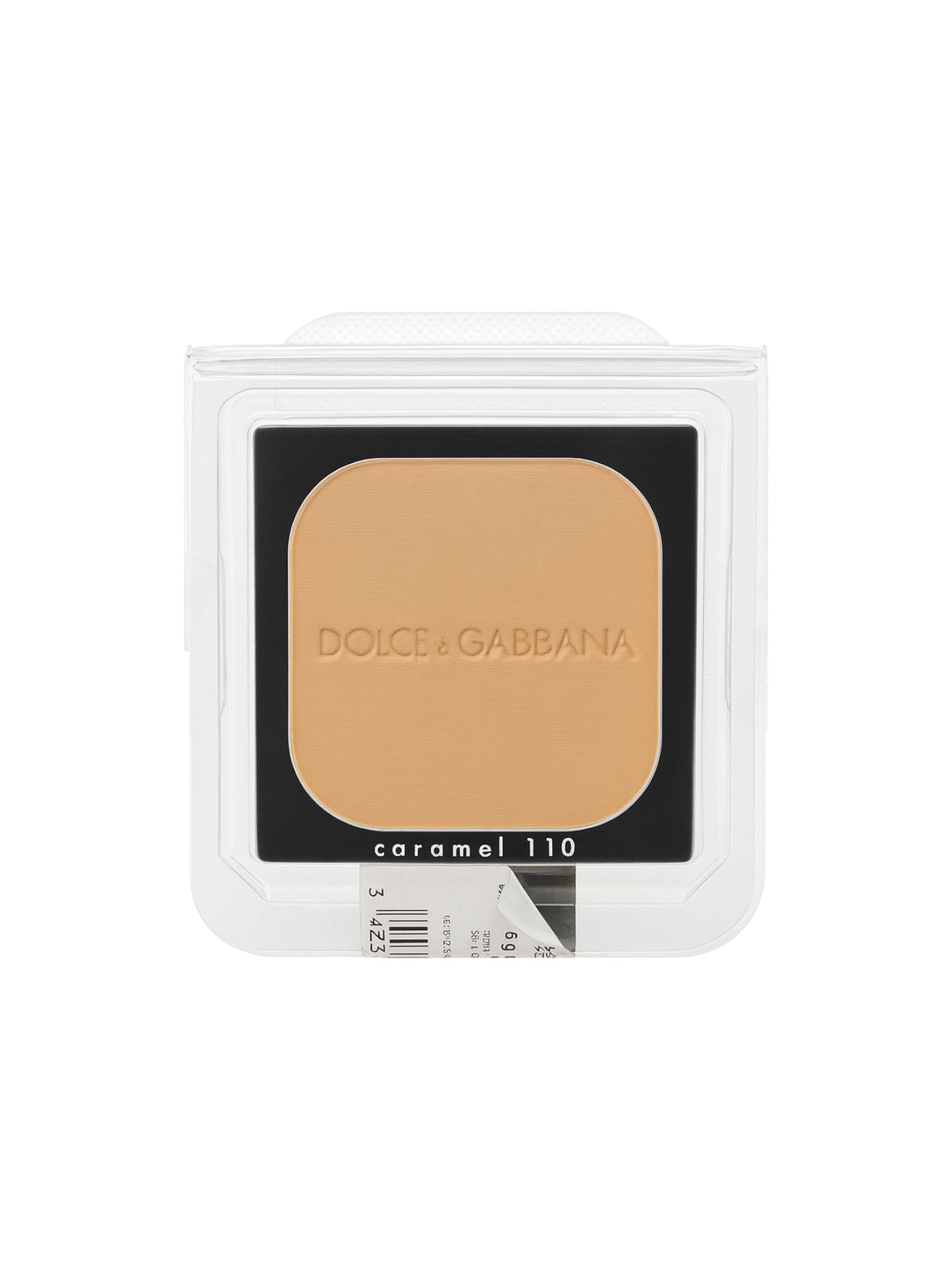 Dolce & Gabbana powder compact with Caramel 110 shade on a white background Dolce Gabbana Monza Outlet