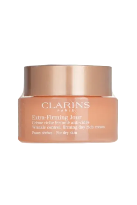Clarins Extra-Firming Jour cream jar on a white background. Clarins, Monza Outlet, Monza Fashion, Shein Outlet