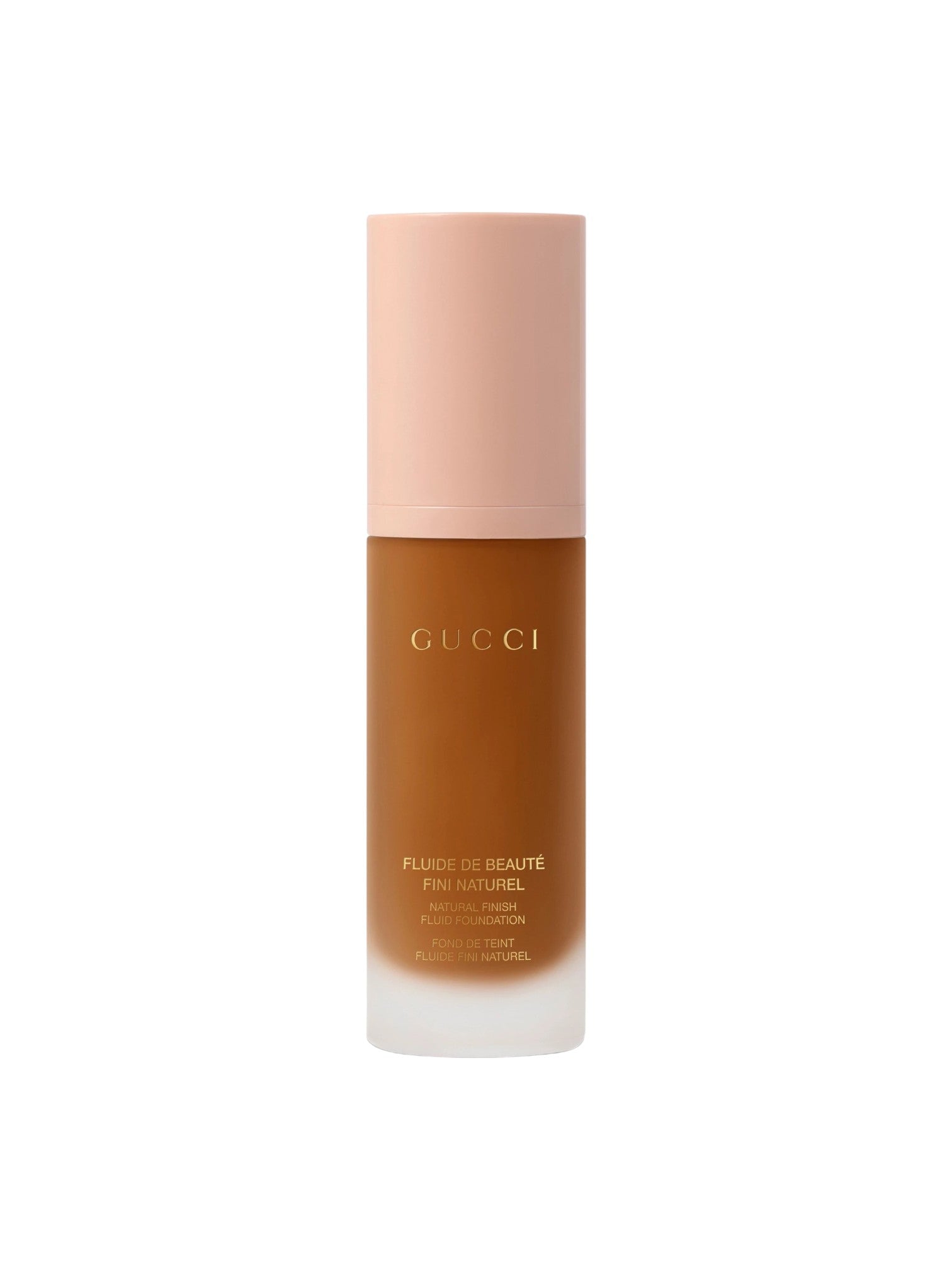 Gucci beauty product with a pink cap and brown body on a white background Gucci Monza Outlet