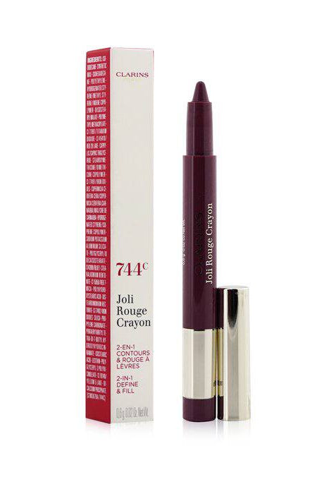 Clarins Joli Rouge Crayon lipstick with packaging on a white background monza outlet, Shein outlet, monza fashion