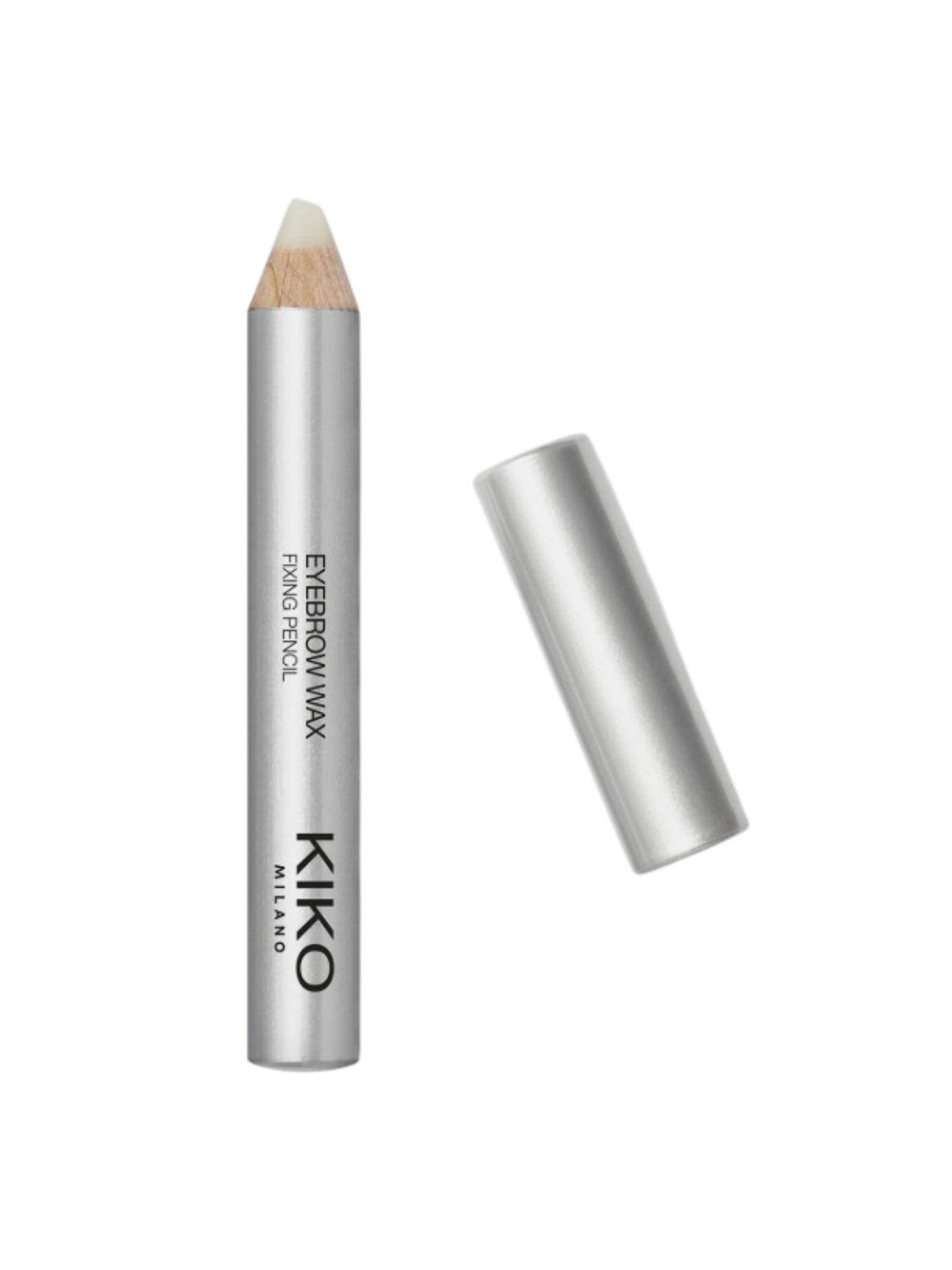 KIKO eyebrow wax pencil with silver casing on a white background. Kiko, Monza Outlet, Monza Fashion, Shein Outlet
