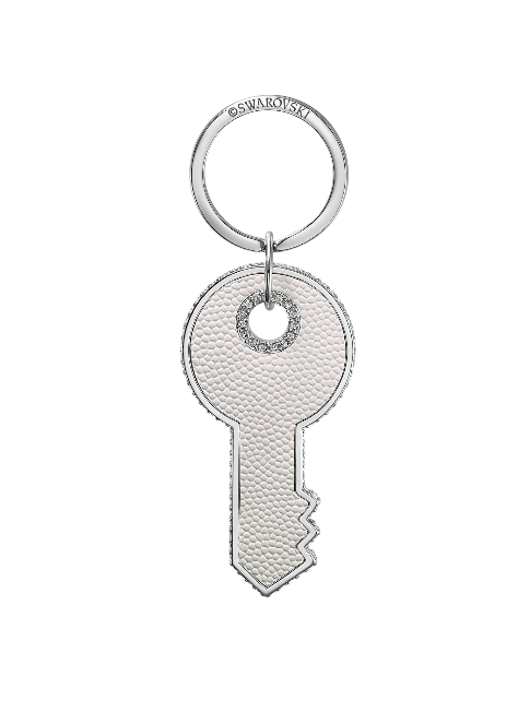 Leather Key Ring White