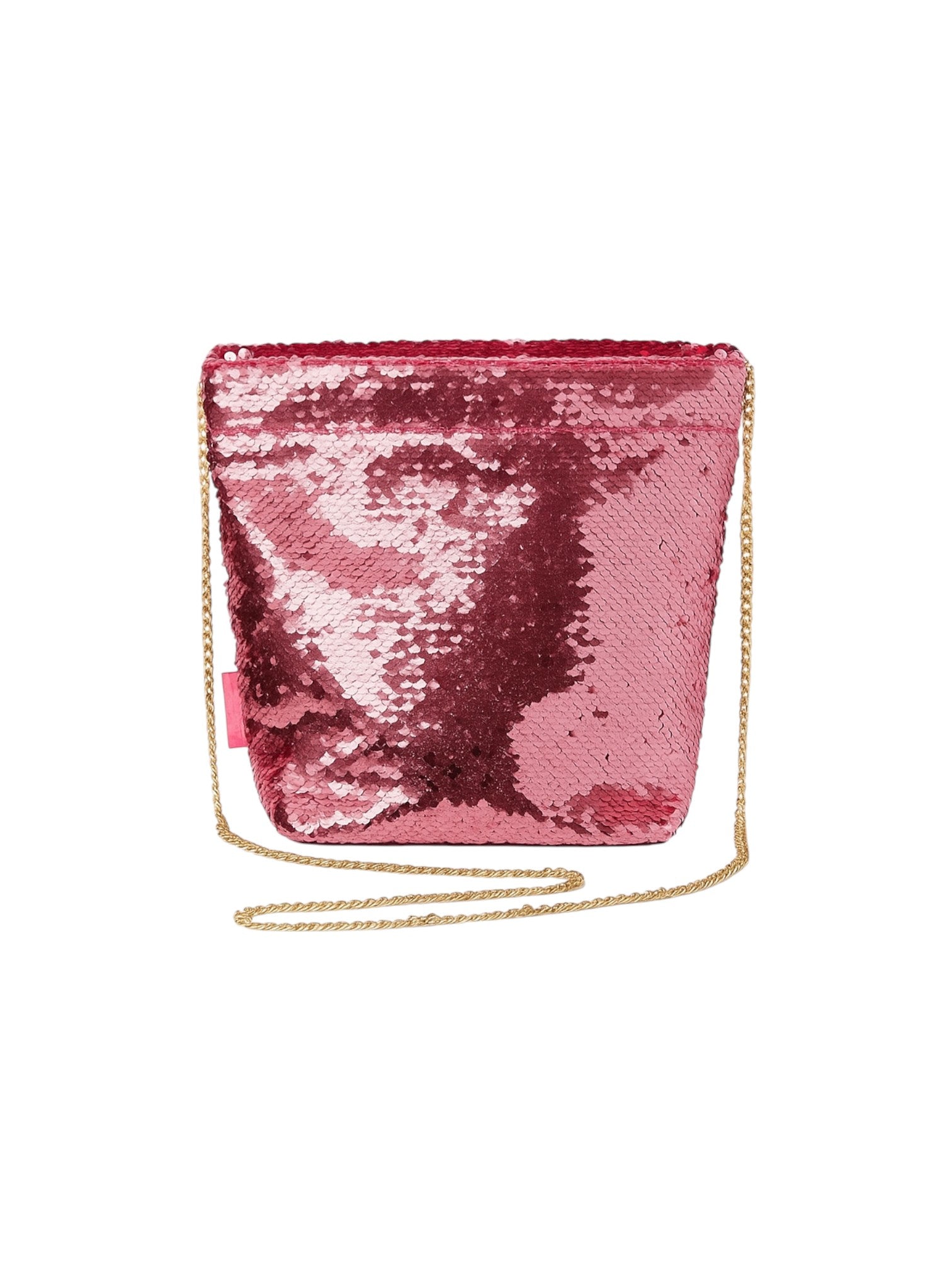 Pink sequin handbag with a gold chain on a white background, Halloween, Monza Outlet, Monza Fashion, Shein Outlet