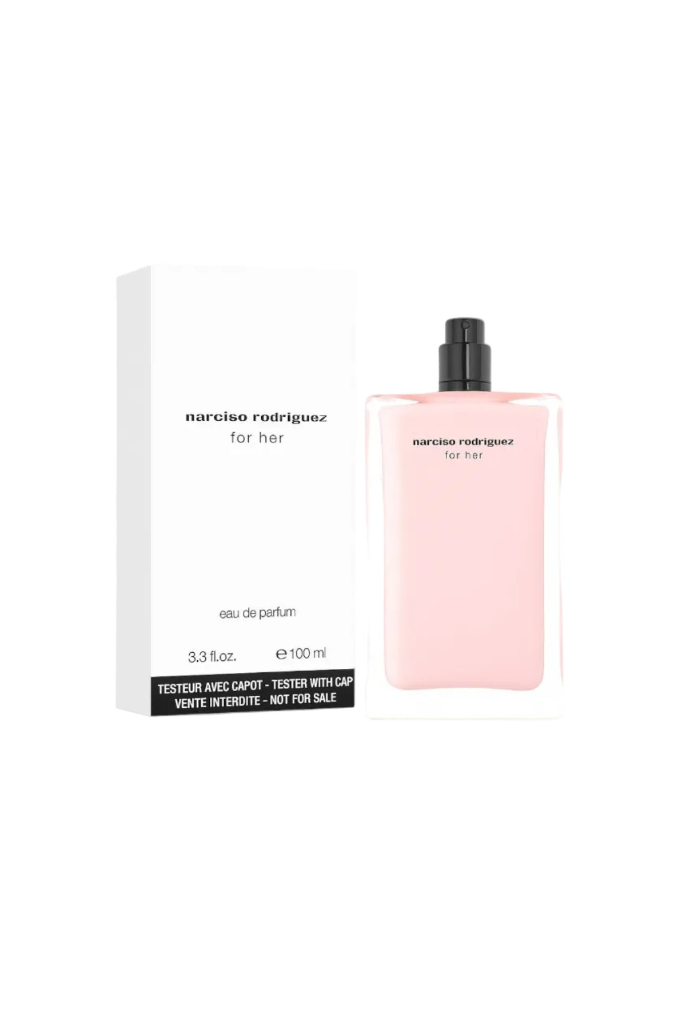Narciso Rodriguez for Her eau de parfum bottle and packaging on a white background Narciso Rodriguez