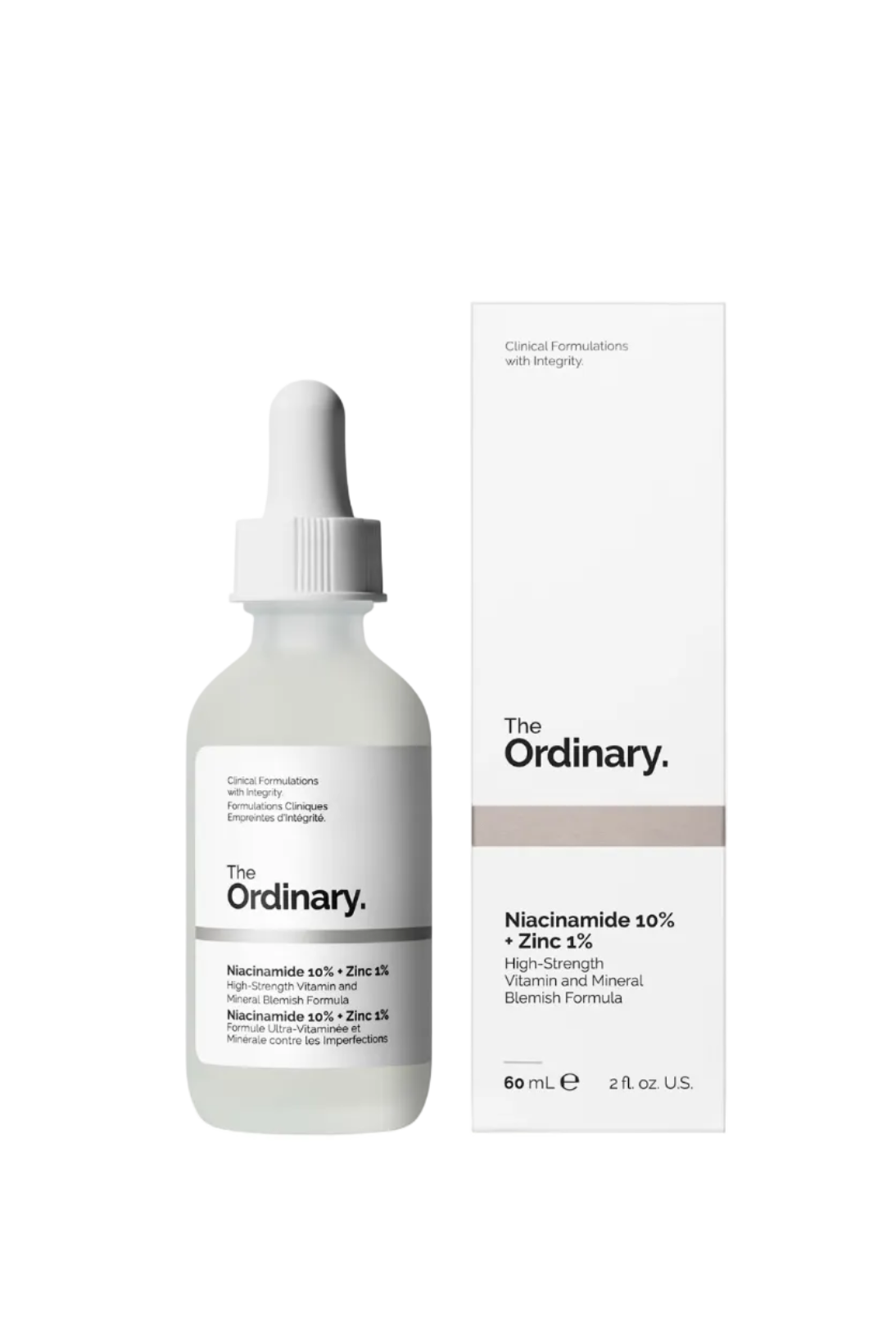 The Ordinary skincare serum bottle and packaging on a white background Monza Outlet