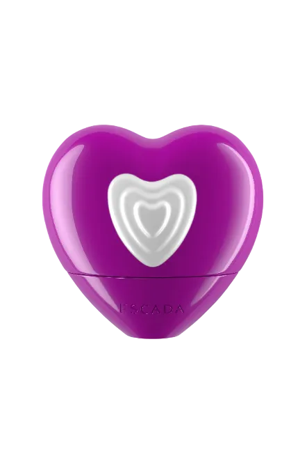 Heart-shaped purple Escada perfume bottle on a white background Escada Monza Outlet 