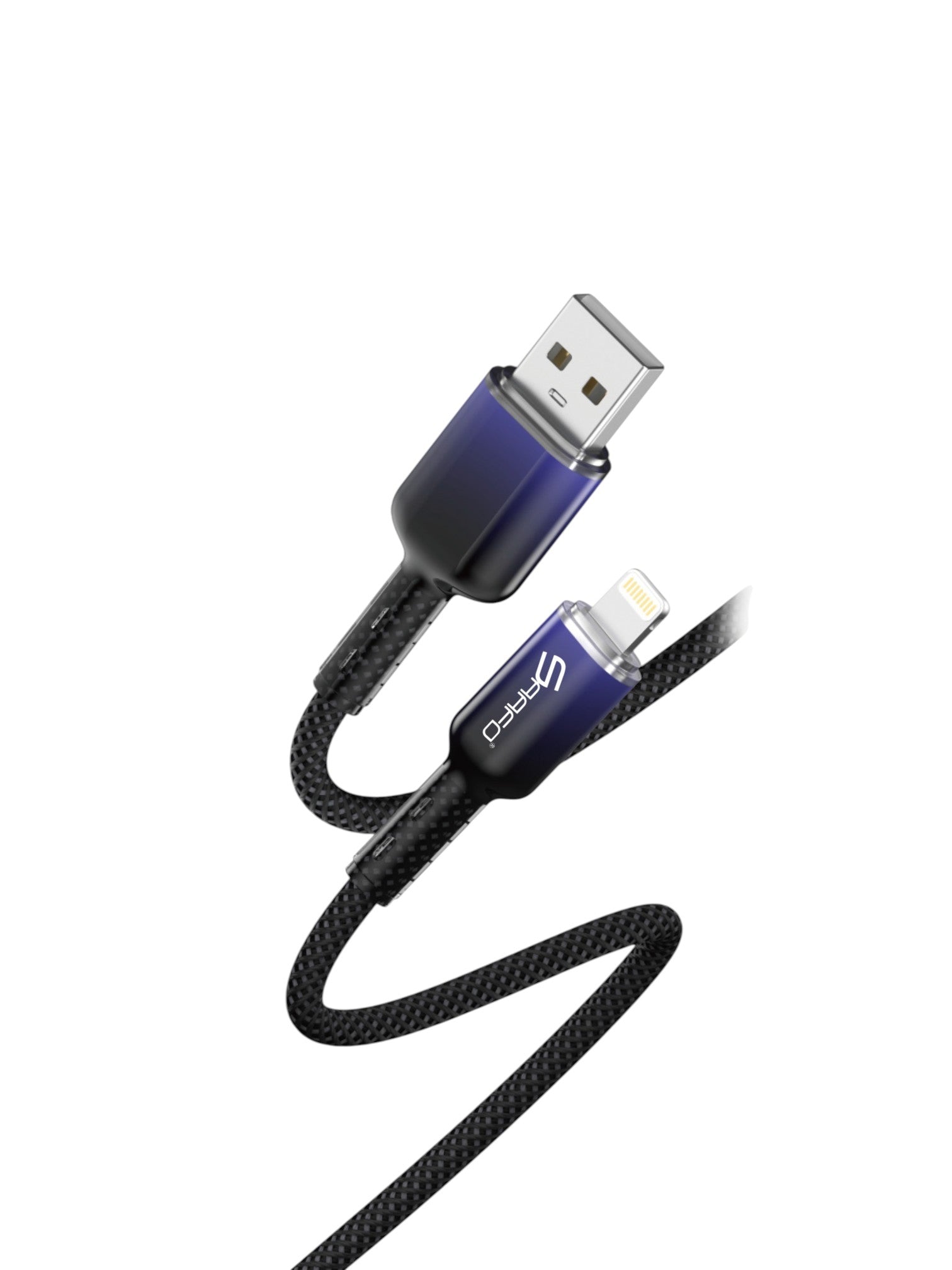 Multifunctional cable with USB, Lightning, and micro-USB connectors on a white background. Saafo, Monza Outlet, Monza Fashion, Shein Outlet