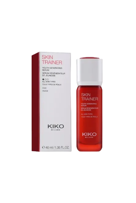 Kiko Milano Skin Trainer serum bottle and packaging on a white background  Kiko Milano Monza Outlet