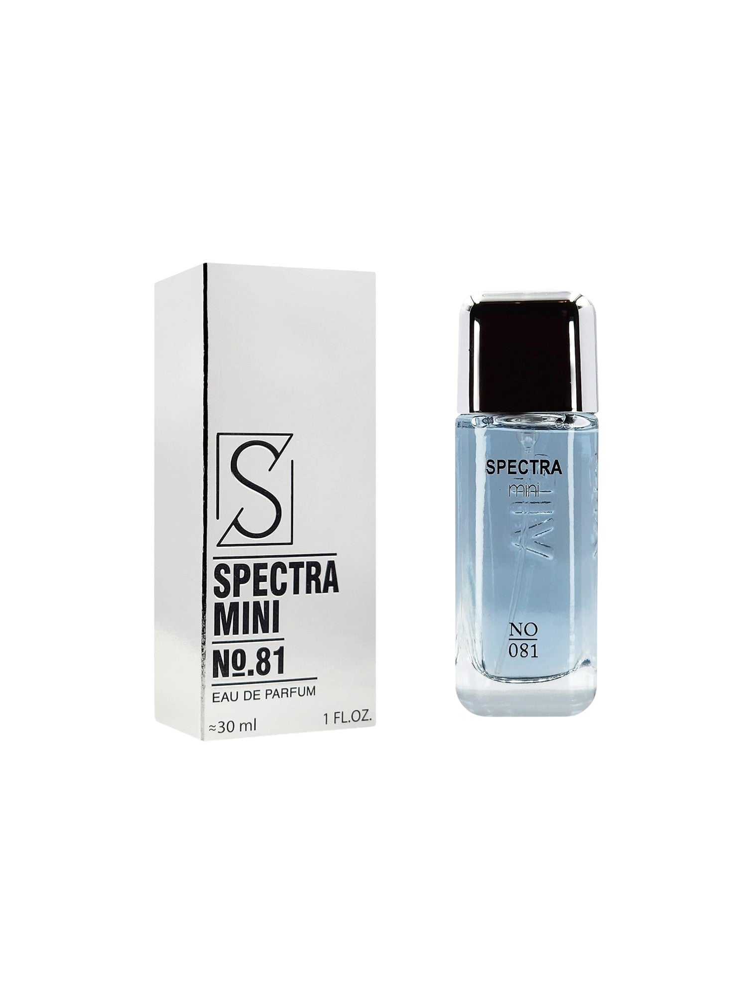 Spectra Mini No.81 Eau de Parfum 30ml bottle with its white packaging box, displayed on a clean white background. Spectra Mini, Monza Outlet, Monza Fashion, Shein Outlet
