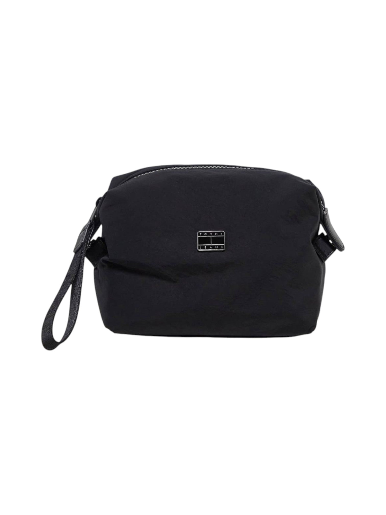 Black crossbody bag with a visible brand logo on a white background. Tommy Jeans, Monza Outlet, Monza Fashion, Shein Outlet