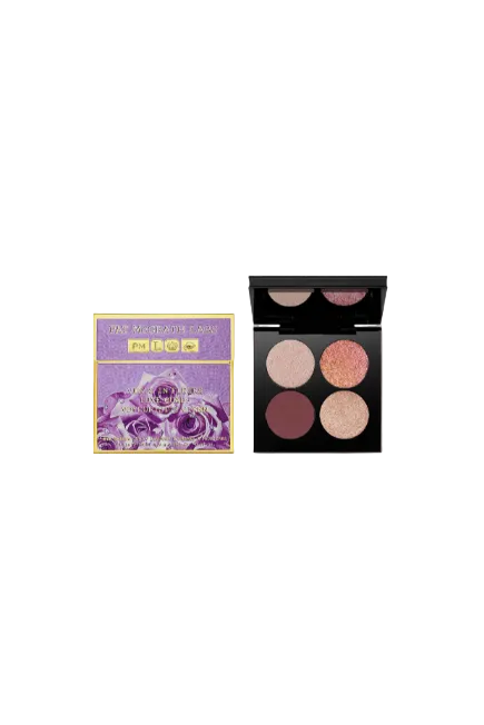 Makeup palette with four colors and its packaging on a white background. Pat McGrath Labs Monza Outlet