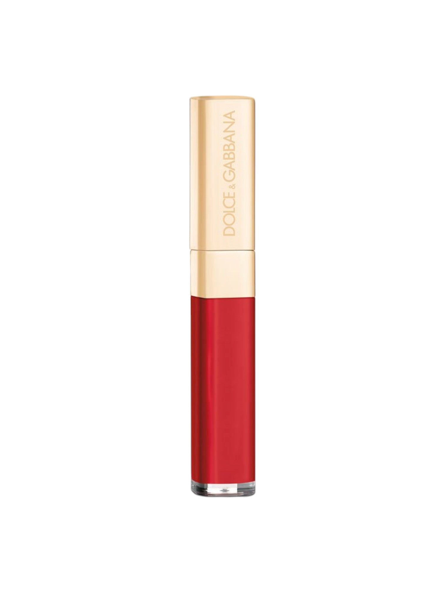 Dolce & Gabbana lip gloss with red body and gold cap on a white background Dolce Gabbana Monza Outlet
