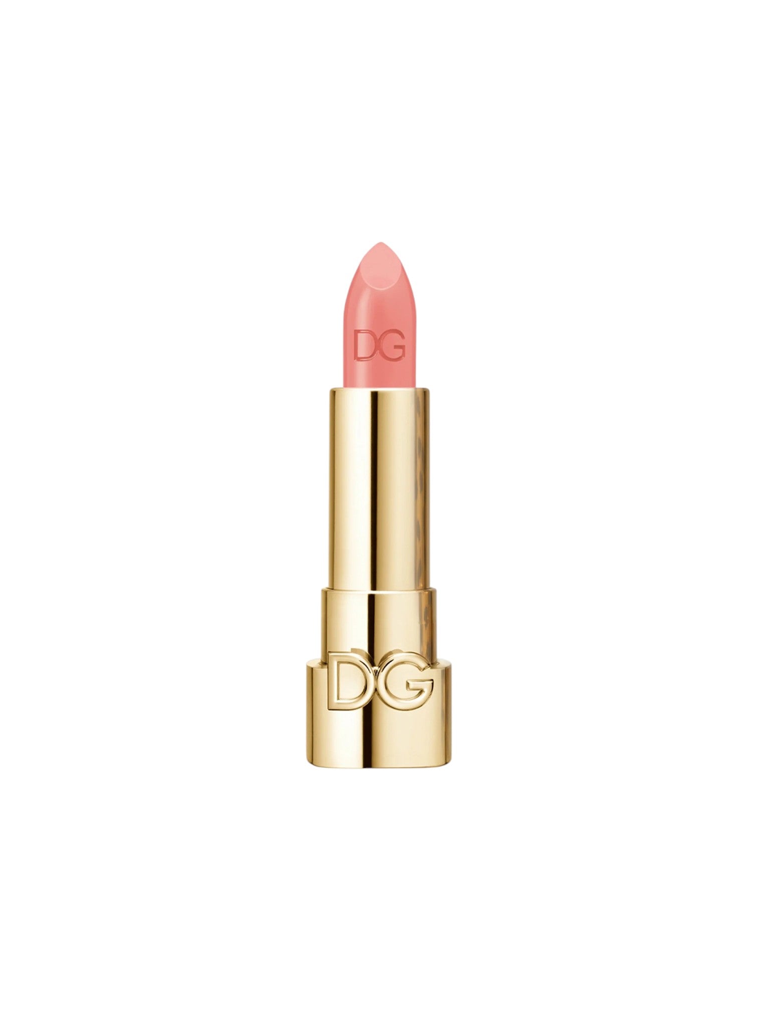 Lipstick with gold casing and visible brand logo on a white background. Dolce & Gabbana, Monza Outlet, Monza Fashion, Shein Outlet