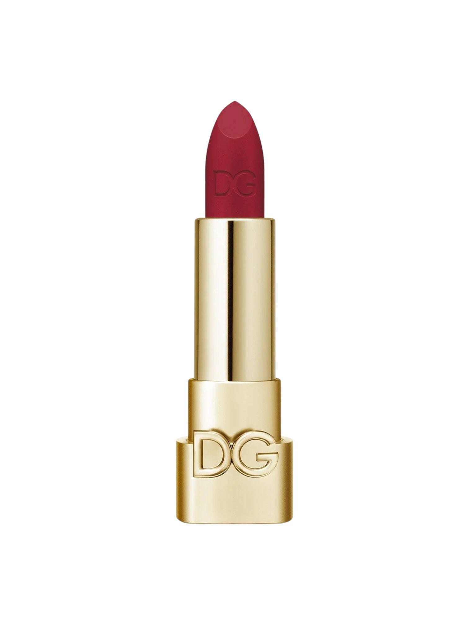 Red lipstick with gold casing on a white background Dolce Gabbana Monza Outlet