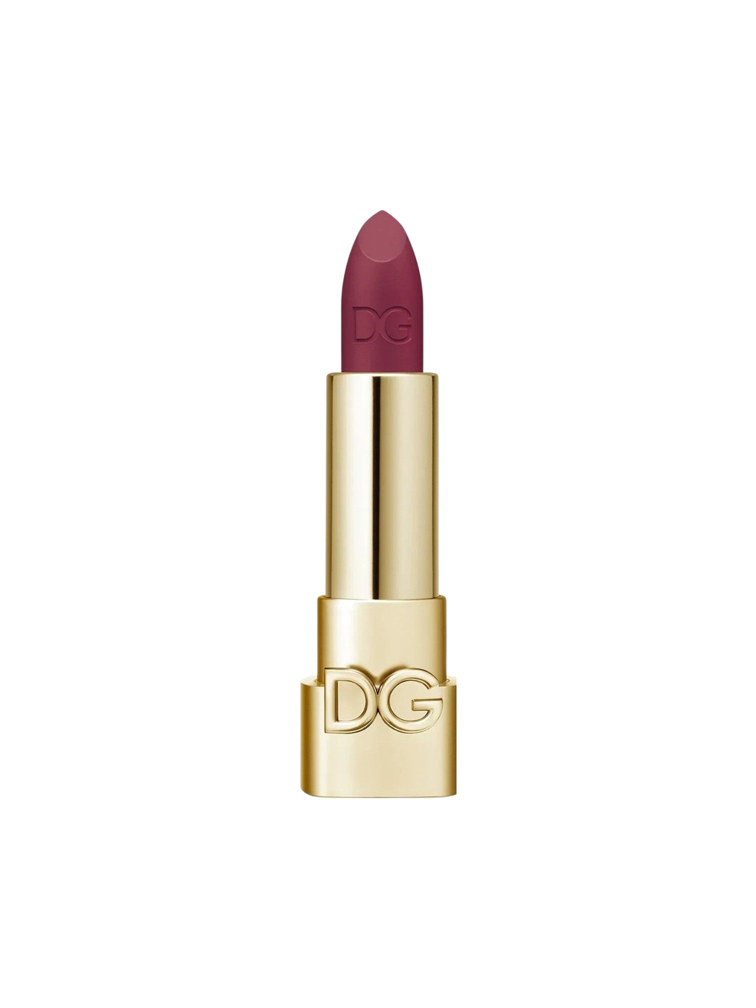 Lipstick with gold casing and visible brand logo on a white background. Dolce & Gabbana, Monza Outlet, Monza Fashion, Shein Outlet