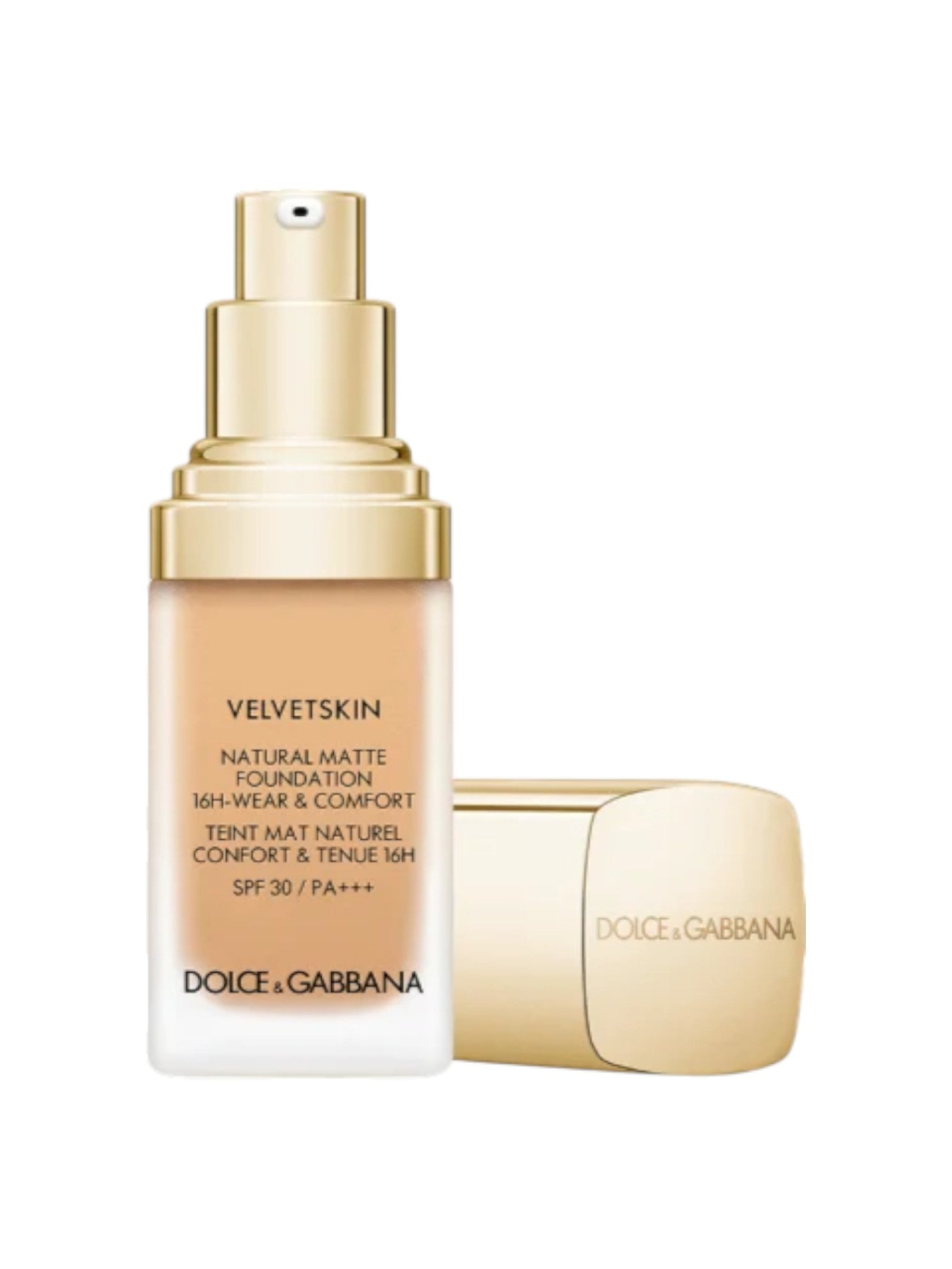 Dolce & Gabbana Velvetskin foundation bottle on a white background Dolce Gabbana Monza Outlet