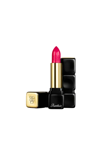 Pink lipstick with black and gold packaging on a white background. Guerlain Monza Outlet