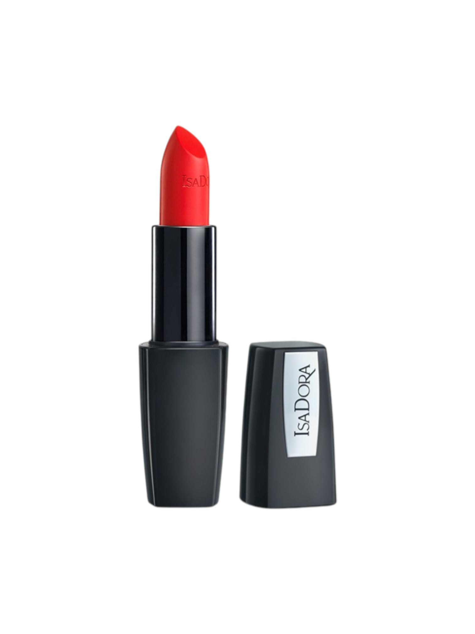 Red lipstick with black casing on a white background. Isadora, Monza Outlet, Monza Fashion, Shein Outlet 