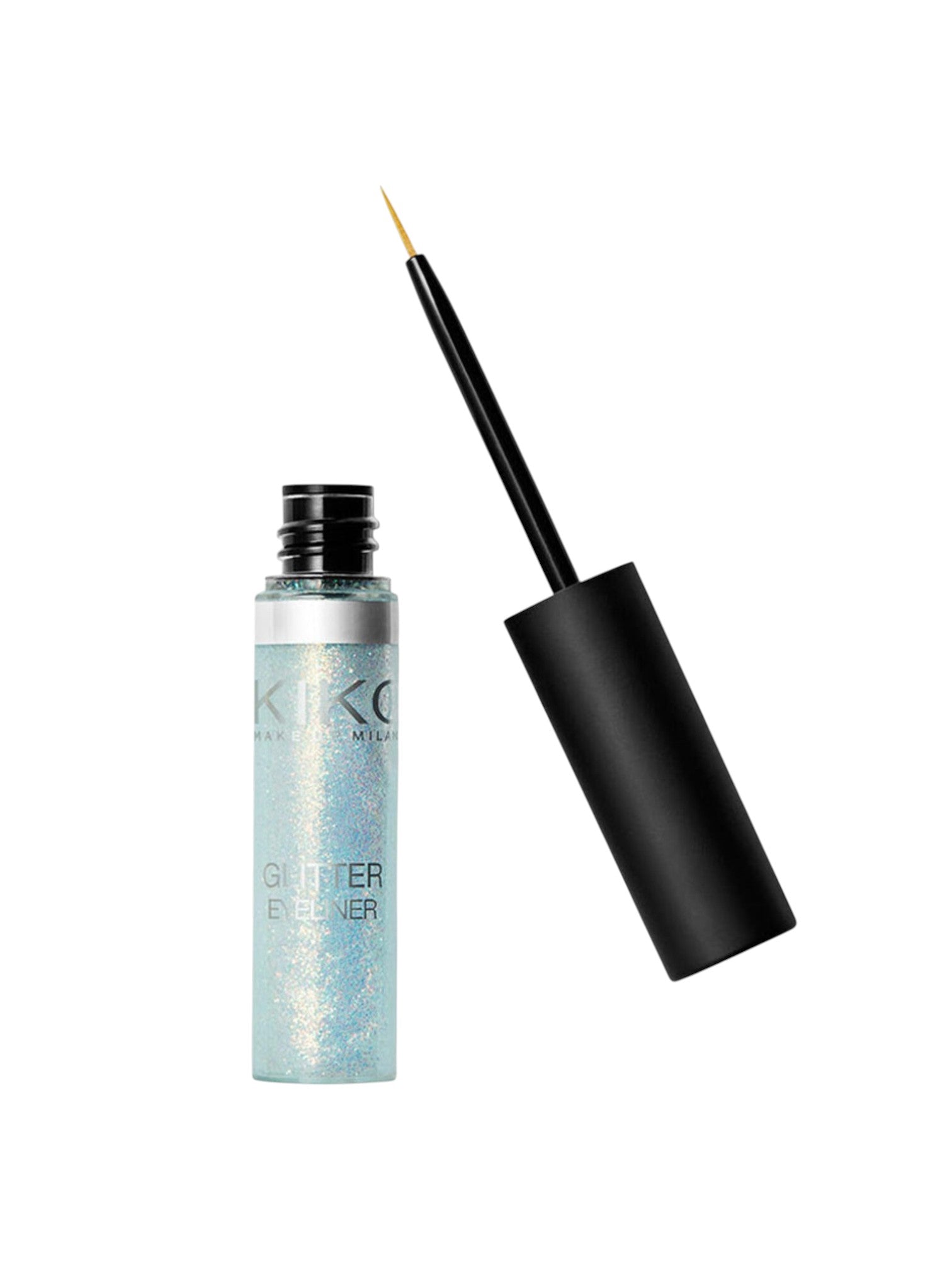 Eyeliner pen with glittery cap on a white background. Kiko, Monza Outlet, Monza Fashion, Shein Outlet